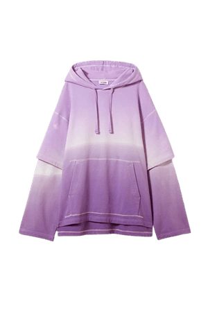 Layer Dip Dye Hoodie - Purple dip dye - Hoodies & sweatshirts - Weekday WW