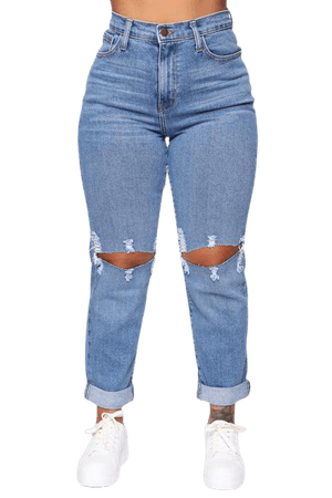 *clipped by @luci-her* Not Your Mama's Distressed High Rise Jeans - Medium Wash, Jeans | Fashion Nova