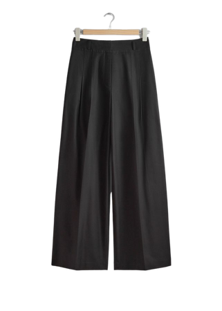 Wide Tailored Trousers - Black - Trousers - & Other Stories US