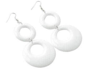 Mod earrings 60s hoop earrings Mod White earrings 60s | Etsy