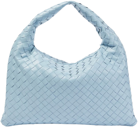 Hop Small leather tote bag in blue - Bottega Veneta | Mytheresa