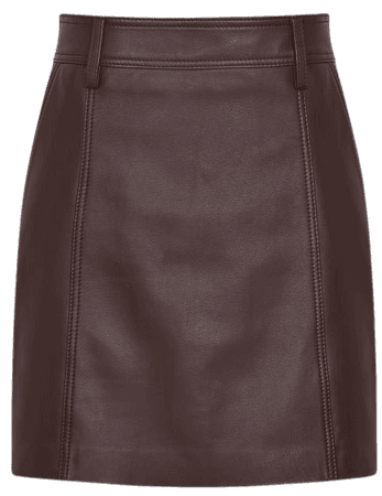 Eliza Berry Leather Mini Skirt – REISS