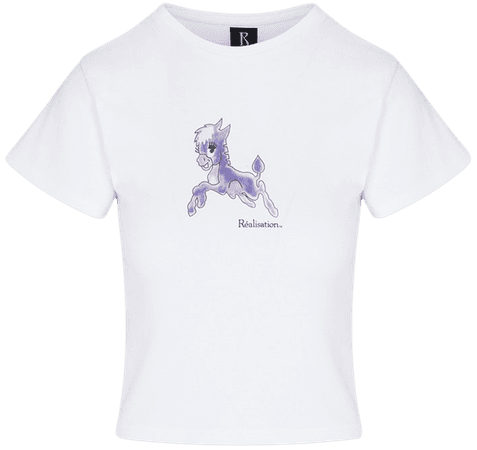 The Pony Baby Tee | Cropped White T-Shirt | Réalisation Par