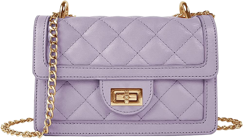 SG SUGU Small Quilted Crossbody Bag, Trendy Designer Shoulder Bag, Phone Wallet Purse for Women (Lavender): Handbags: Amazon.com
