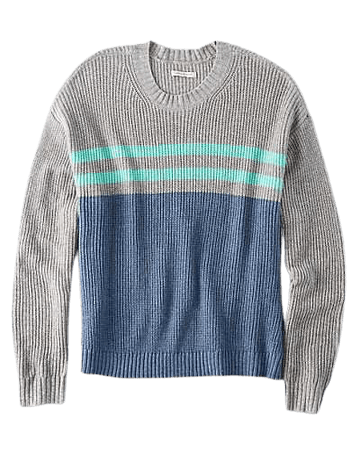 AE Striped Crew Neck Sweater grey blue