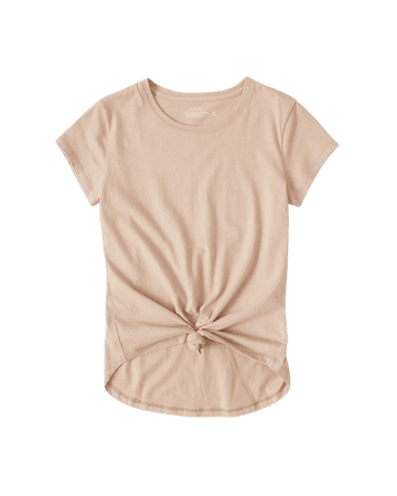 pink Women's Knotted Crew Tee | Women's New Arrivals | Abercrombie.com