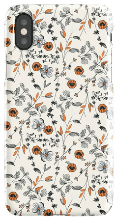 "Orange Flower Pattern" iPhone Cases & Covers by Alja Horvat | Redbubble
