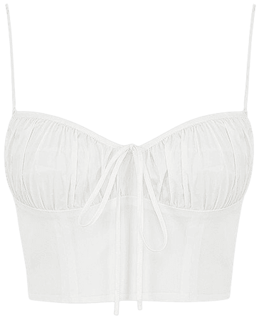 Clothing : Tops : 'Lilibeth' White Gathered Bustier Top