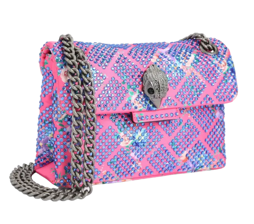 sparkling blue and pink purse