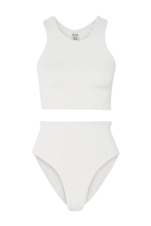 Nile Iris Ribbed Bikini - White