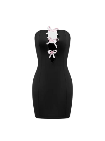 Y2k Balletcore Black Cut out Dress Mini Dress | kollyy