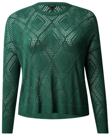 Green Open Knit Sweater