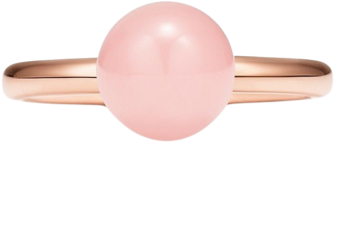 Tiffany HardWear ball ring in 18k rose gold with a pink quartz. | Tiffany & Co.