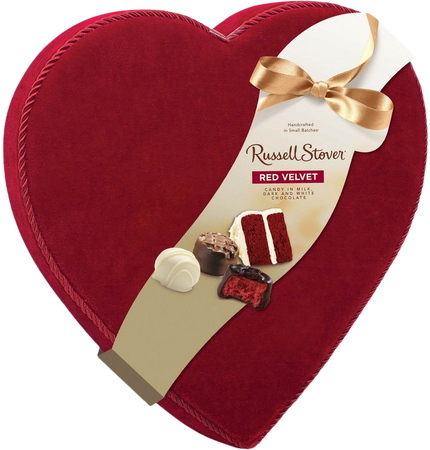 Russell Stover Assorted Red Velvet Cake Flavored Chocolates In Velvet Heart | Flowers & Candy | Valentine's Gift Guide | Shop The Exchange