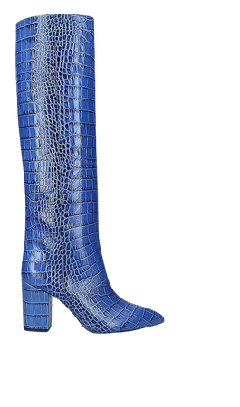 PARIS TEXAS - Block-heel crocodile-embossed leather knee-high boots | Selfridges.com