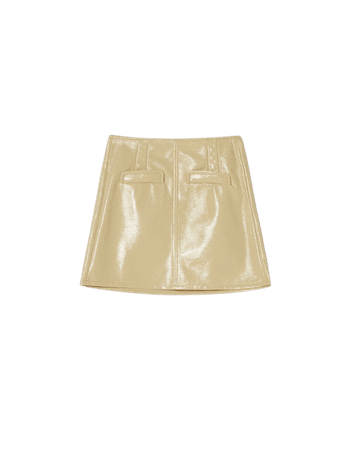 Vinyl faux leather skirt - Mini - Woman | Bershka