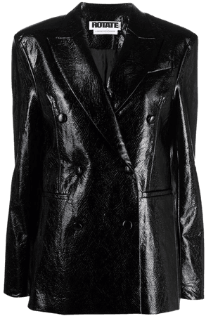 ROTATE snakeskin-effect double-breasted coat - FARFETCH
