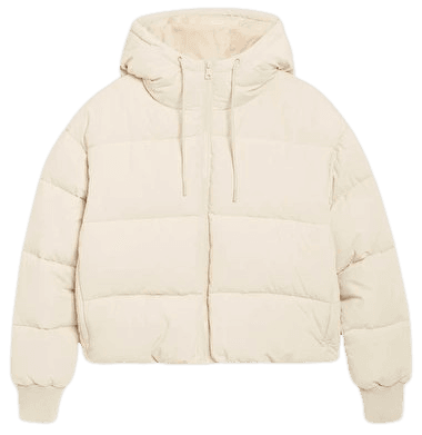 Cropped puffer jacket - Beige - Puffer jackets - Monki DK