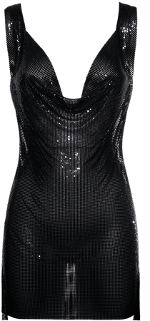 Black metal draped dress | DAN MORE | Official site