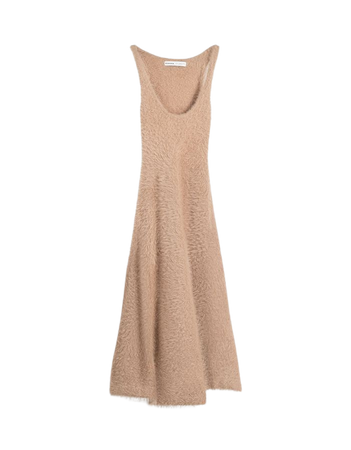 Strappy faux fur knit midi dress - Dresses - Women | Bershka