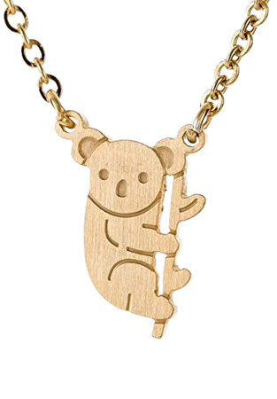 Amazon.com: HUAN XUN Gold Koala Necklace Direction of Life & I'd Be Lost Without You, 16": Clothing