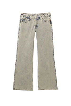 Imoo low waist wide leg jeans - Beige Tint - Monki WW