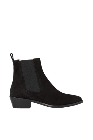Suede Ankle Boots - Black