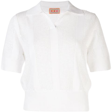 White Lhd Open-Knit Polo Shirt For Women | Farfetch.com