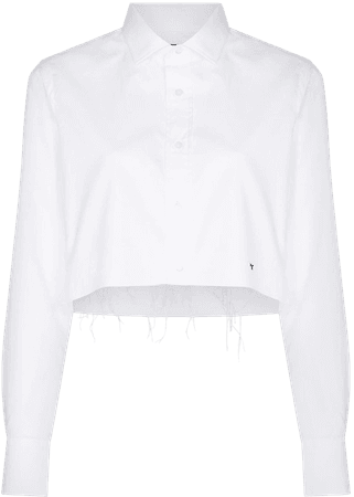 Shop white HommeGirls long-sleeve cropped shirt with Express Delivery - Farfetch