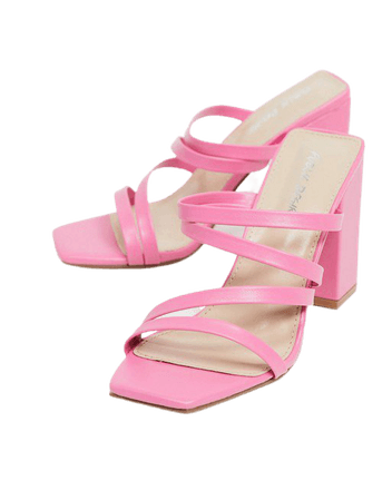 Public Desire Kalia strappy mules in pink | ASOS