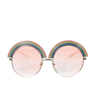 Golden Rainbow Rounded Sunglasses – Unique Vintage