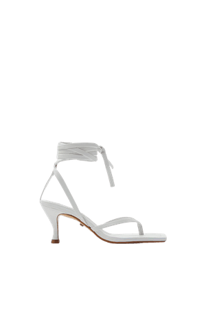 LEATHER HIGH - HEEL SANDALS WITH SQUARE TOES | ZARA United Kingdom