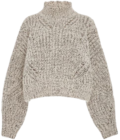 Isabel Marant Farren Open Mock Neck Wool-Blend Sweater