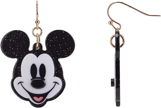 Amazon.com: Disney Mickey Mouse Earrings, One Pair in Authentic Jewelry Gift Box, Hanging Acrylic Charm with 1.5” Drop, Fish Hook Closure : Clothing, Shoes & Jewelry