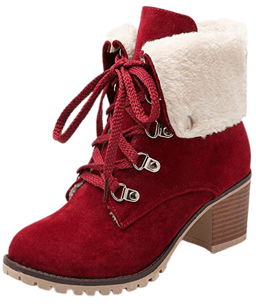 Amazon.com | DecoStain Women's Classic Lace Up Buckle Ankle Boots Ladies Fall Winter Keep Warm Short Boots Wine Red | Ankle & Bootie