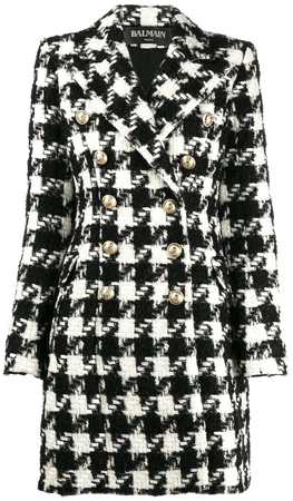 Balmain Houndstooth double-breasted Coat - Farfetch
