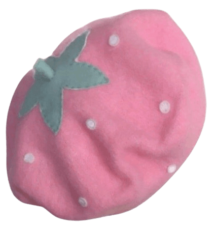Pink Strawberry Beret Pink Raspberry Hat Strawberry hat | Etsy