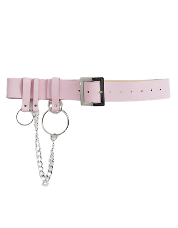 ASOS DESIGN chain and ring waist and hip belt in pastel pink | ASOS