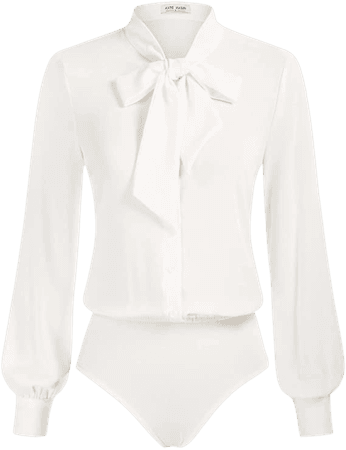 Amazon.com: Kate Kasin Women Bow Tie Neck Office Blouse Button Down Long Sleeve Bodysuit Blouse Top : Clothing, Shoes & Jewelry