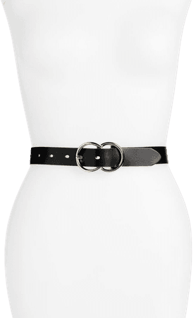 Halogen® Double Ring Leather Belt (Regular & Plus Size) | Nordstrom