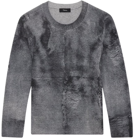 Felted Wool-Cashmere Shrunken Crewneck Sweater | Theory