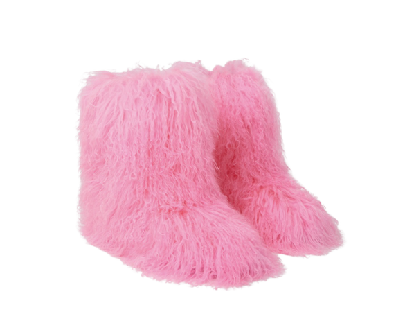 pink furry boots