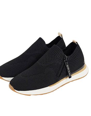 River Island knit sock runner sneakers in black | ASOS