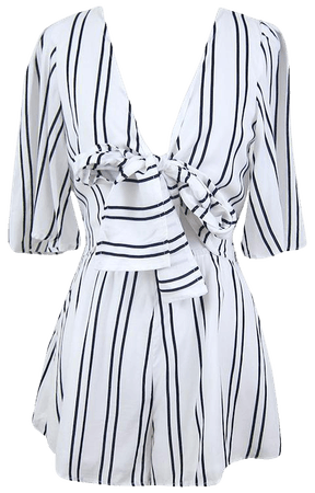 Stripe Tie Bust Romper – Pitaya
