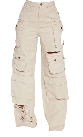 Lily High Rise Distressed Cargo Jeans