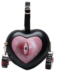 爱 LOVED BY GOD 爱 eye heart black harajuku dark heart lil devil gothic accessory y2k shop apparel – noxexit