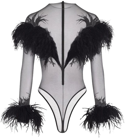 feather sheer bodysuit | MUGLER Official Website – Mugler