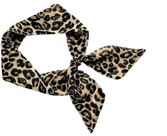 Short Skinny Neck Scarf Leopard Ponytail Hair Head Wrap Scarf | Etsy