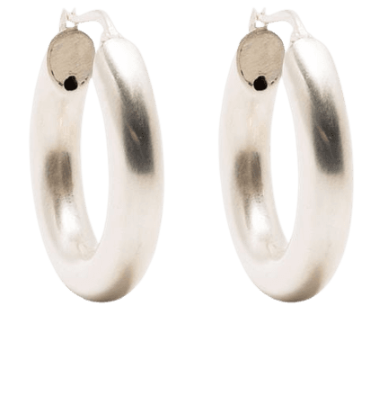 Jil Sander engraved-logo hoop earrings