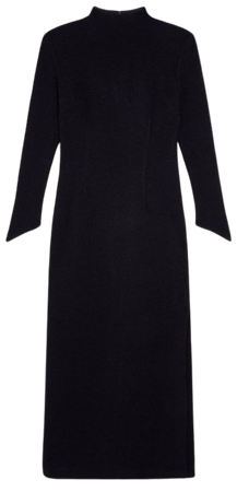 Wool Funnel Neck Knit Midi Dress | Karen Millen
